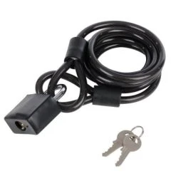 Hot Sale 🧨 Silverline Tools Silverlie 1.8m Bike Lock PVC Covered Coiled Cable And Padlock 696956 🧨