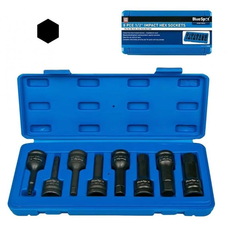 Best deal โ๏ธ Blue Spot Tools 1/2 Inch Impact Socket Hex Male Driver Tool Bit Set 01508 1/2" ๐งจ 1 Best deal โ๏ธ Blue Spot Tools 1/2 Inch Impact Socket Hex Male Driver Tool Bit Set 01508 1/2" ๐งจ
