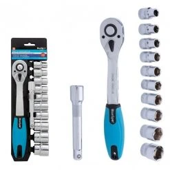 Brand new 🎉 Blue Spot Tools 1/2 Inch Socket Set And Ratchet On Rail 01500 1/2" 😉