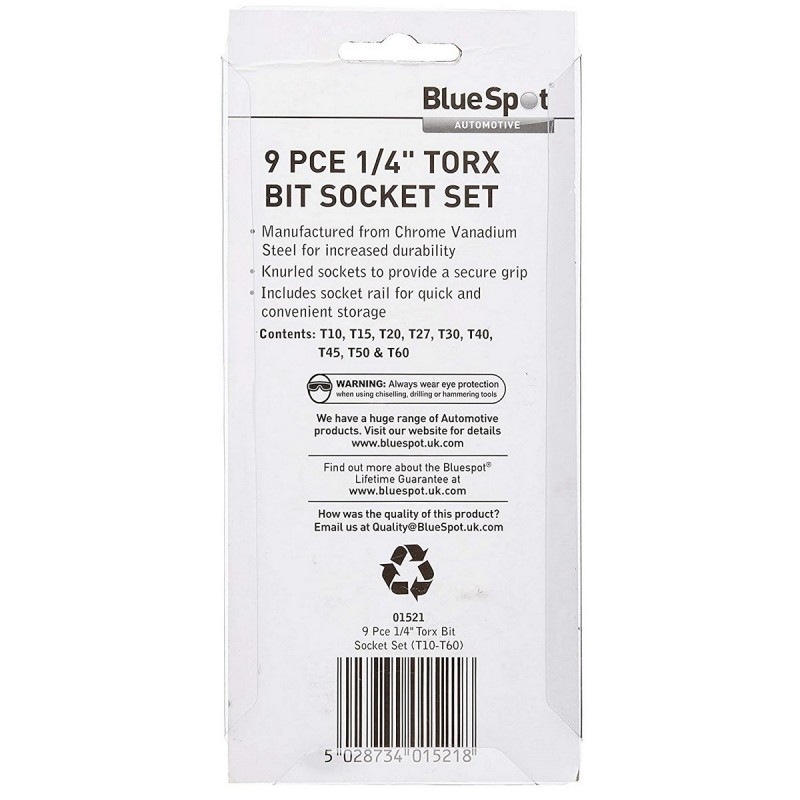 Blue Spot Tools 1/4 inch Star Torx Socket Set on Rail 01521 1/4" Top 10 ???? Blue Spot Tools 1/4 Inch Star Torx Socket Set On Rail 01521 1/4" ???? -Silverline Tools Shop unnamed file 1459