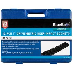 Cheap ???? Blue Spot Tools 12pc 1 Inch Metric Deep Impact Sockets 24mm To 41mm 01549 Bluespot ????
