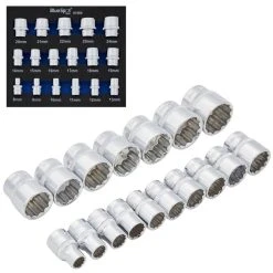 Deals 🎁 Blue Spot Tools 17pc 3/8 Inch Metric 12pt Shallow 8mm To 24mm Socket Set 01564 Bluespot 🤩