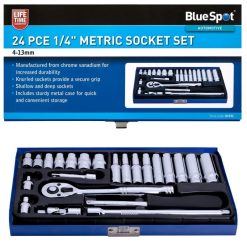 Buy ❤️ Blue Spot Tools 24 Piece 1/4 Inch Metric Socket Set 4-13mm 01531 Bluespot ????
