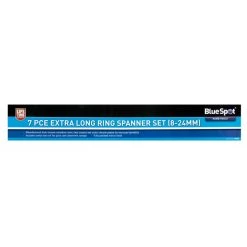 Flash Sale 🛒 Blue Spot Tools 7pc Extra Long Ring Spanner Set 8mm To 24mm 04305 Bluespot 🛒