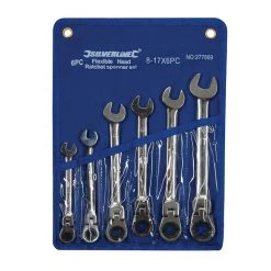 Buy 💯 Silverline Tools Flexible Head Ratchet Spanner 8mm To 17mm Set 277869 🎁