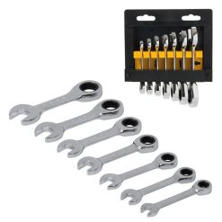 Promo ???? Silverline Tools Silverline Stubby Ratchet Spanner 7pc Set 199916 ✔️