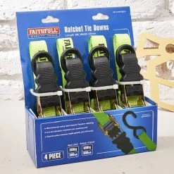 Best Sale ❤️ FaithFull Tools Faithfull FAITDRATSET4 5m Tie Down Ratchet Strap 4 Pack XMS22RATCHET 🔔 -Silverline Tools Shop unnamed file 2011