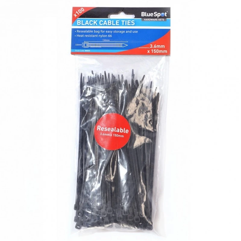 Best Sale ๐ Blue Spot Tools Blue Spot Cable Ties 3.6 150mm Black 100 Pack 40055 ๐ 2 Best Sale ๐ Blue Spot Tools Blue Spot Cable Ties 3.6 150mm Black 100 Pack 40055 ๐ - Image 2