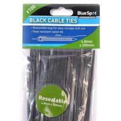 Outlet 🛒 Blue Spot Tools Blue Spot Cable Ties 4.8 200mm Black 100 Pack 40057 👏 -Silverline Tools Shop unnamed file 2031