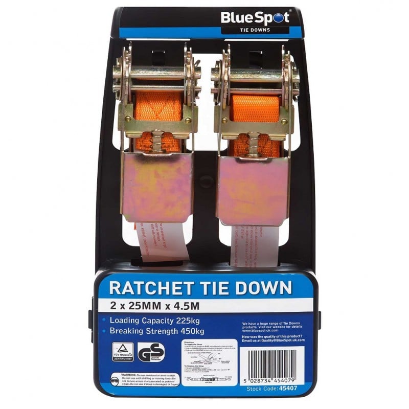 Blue Spot Ratchet Strap Tie Down 25mm 4.5m Twin Pack 45407 New ???? Blue Spot Tools Blue Spot Ratchet Strap Tie Down 25mm 4.5m Twin Pack 45407 ???? -Silverline Tools Shop unnamed file 2041