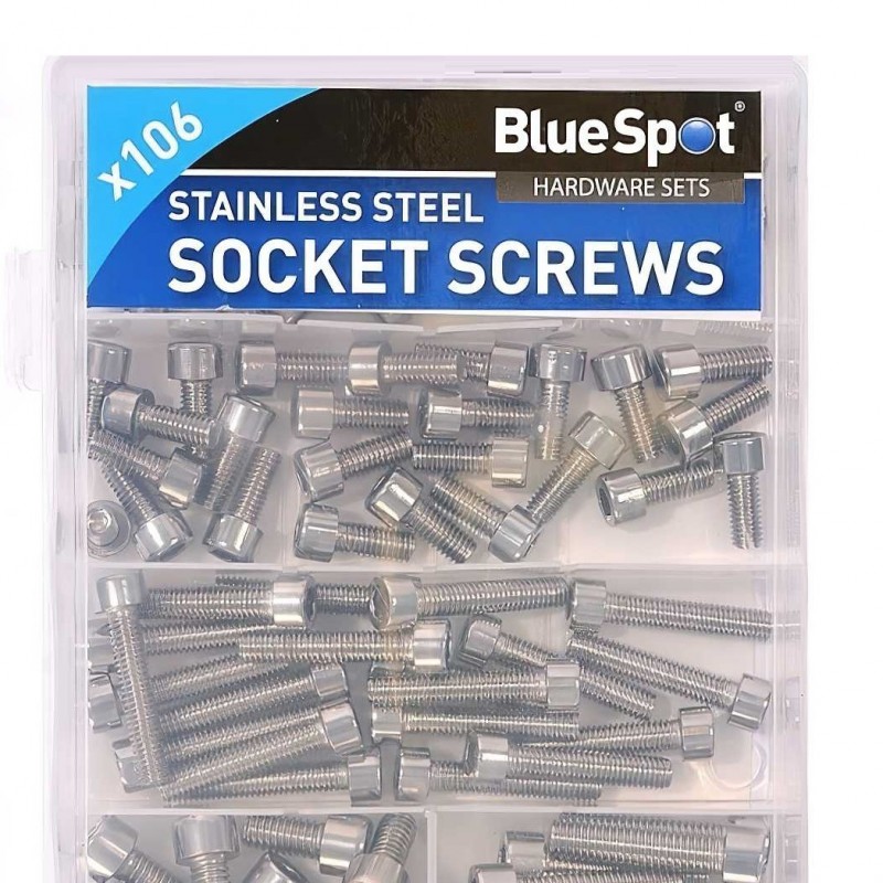 Blue Spot 106pc Assorted Stainless Steel Hex Socket Cap Screws 40552 New ???? Blue Spot Tools Blue Spot 106pc Assorted Stainless Steel Hex Socket Cap Screws 40552 ???? -Silverline Tools Shop unnamed file 55