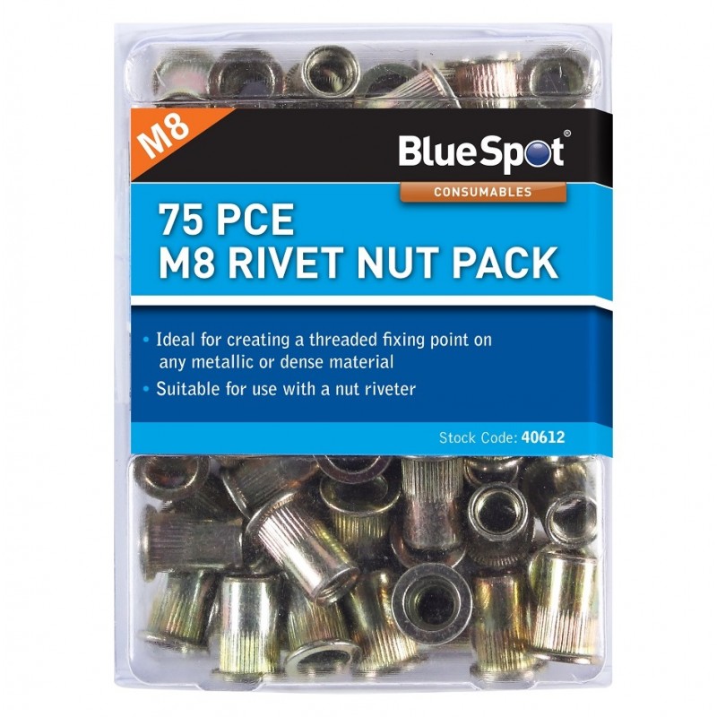 Blue Spot Threaded M8 Rivet Nut Rivnut Nutsert Rivetnut 40612 Best reviews of ???? Blue Spot Tools Blue Spot Threaded M8 Rivet Nut Rivnut Nutsert Rivetnut 40612 ❤️ -Silverline Tools Shop unnamed file 90